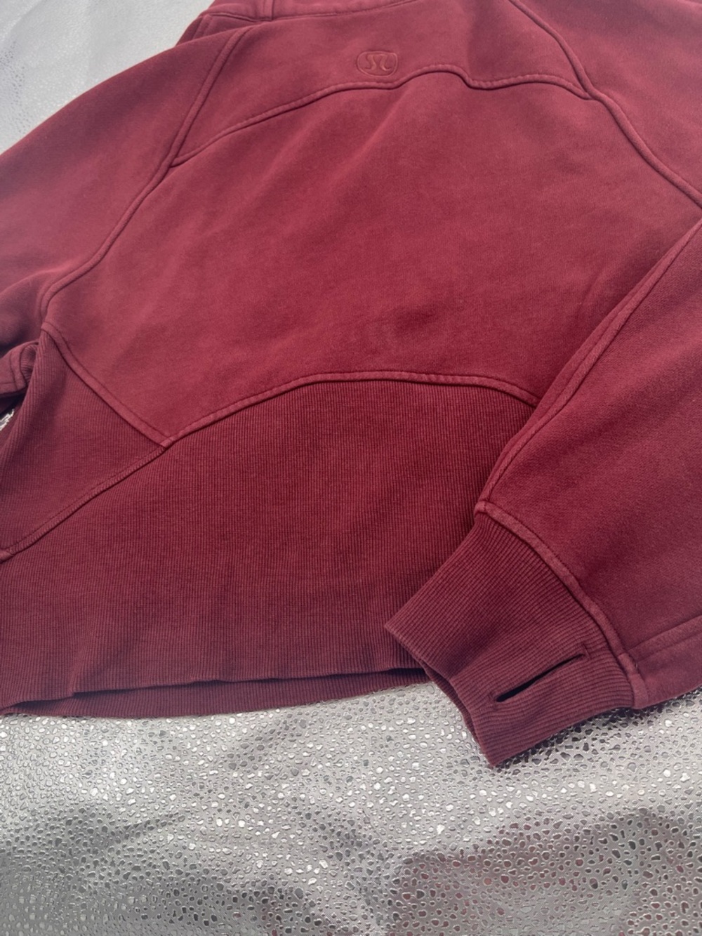Lululemon Scuba Oversized Funnel Neck Half-Zip Sweatshirt Red Merlot Size XS/S - Picture 11 of 14